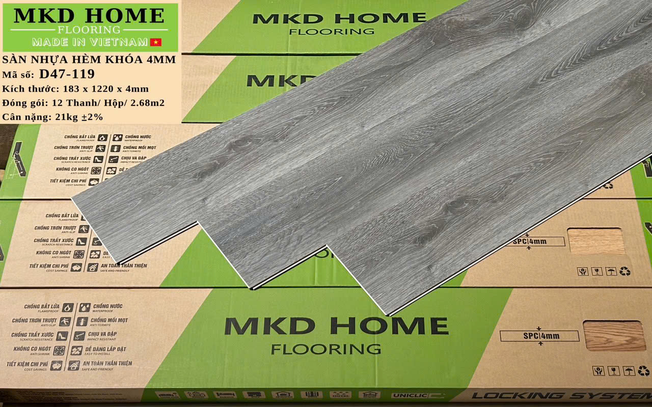 Sàn nhựa hèm khóa Mikado 4mm D47-119